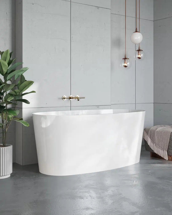 Mira 59" Freestanding Soaking Bathtub in White Glossy