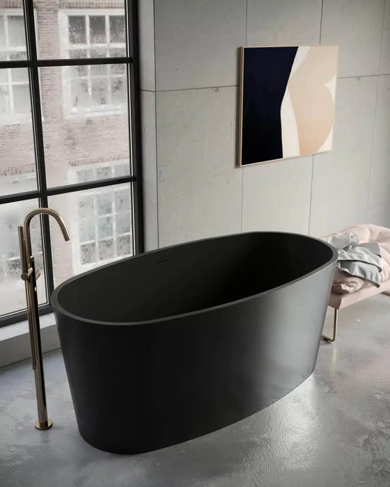 Mira 59" Freestanding Soaking Bathtub in Black Matte
