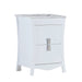 Bellaterra Home 24" 2-Drawer White Freestanding Vanity Set With Ceramic Undermount Rectangular Sink and White Carrara Marble Top - Luxe Vanity & Tub