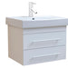 Bellaterra Home 24" 2-Drawer White Wall-Mount Vanity Set With White Ceramic Drop-In Sink and White Ceramic Top - Luxe Vanity & Tub