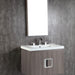 Bellaterra Home 30" 2-Door Gray Brownish Oak Wall Mount Vanity Set With Ceramic Integrated Sink and Top