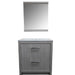 Bellaterra Home 30" 2-Drawer Gray Freestanding Vanity Set With Ceramic Integrated Sink and Ceramic Top - Luxe Vanity & Tub