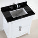 Bellaterra Home 30" 2-Drawer White Freestanding Vanity Set With Ceramic Undermount Rectangular Sink and Black Galaxy Granite Top - Luxe Vanity & Tub