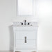 Bellaterra Home 30" 2-Drawer White Freestanding Vanity Set With Ceramic Undermount Rectangular Sink and White Carrara Marble Top - Luxe Vanity & Tub