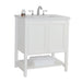 Bellaterra Home 31" 2-Door White Freestanding Vanity Set With White Ceramic Undermount Sink and White Quartz Top - Luxe Vanity & Tub