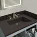 Bellaterra Home 31" x 22" Black Concrete Three Hole Vanity Top With Integrated Rectangular Ramp Sink