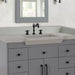 Bellaterra Home 39" x 21" White Concrete Three Hole Vanity Top With Integrated Rectangular Ramp Sink