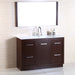 Bellaterra Home 48" 1-Door 4-Drawer Wenge Freestanding Vanity Set With Ceramic Integrated Sink and Ceramic Top - Luxe Vanity & Tub