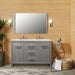 Bellaterra Home 48" 2-Door 3-Drawer Gray Freestanding Vanity Set With Ceramic Double Integrated Sink and Ceramic Top