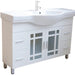 Bellaterra Home 48" 2-Door 4-Drawer White Freestanding Vanity Set With White Ceramic Euro Sink and White Ceramic  Top - Luxe Vanity & Tub