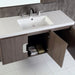 Bellaterra Home 48" 3-Door Gray Brownish Oak Wall Mount Vanity Set With Ceramic Integrated Sink and Top - Luxe Vanity & Tub