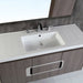 Bellaterra Home 48" 3-Door Gray Brownish Oak Wall Mount Vanity Set With Ceramic Integrated Sink and Top - Luxe Vanity & Tub