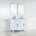 Bellaterra Home 48" 4-Drawer White Freestanding Vanity Set With Ceramic Double Undermount Rectangular Sink and White Carrara Marble Top