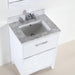 Bellaterra Home 24" 2-Drawer White Freestanding Vanity Set With Ceramic Undermount Rectangular Sink and White Carrara Marble Top - Luxe Vanity & Tub