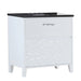 Bellaterra Home 30" 2-Drawer White Freestanding Vanity Set With Ceramic Undermount Rectangular Sink and Black Galaxy Granite Top - Luxe Vanity & Tub