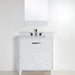 Bellaterra Home 30" 2-Drawer White Freestanding Vanity Set With Ceramic Undermount Rectangular Sink and White Carrara Marble Top - Luxe Vanity & Tub