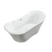 Bellaterra Home Ancona 71" x 26" Glossy White Oval Acrylic Freestanding Double Slipper Soaking Bathtub - Luxe Vanity & Tub