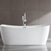 Bellaterra Home Arles 67" x 26" White Rectangle Acrylic Freestanding Double Slipper Soaking Bathtub - Luxe Vanity & Tub