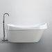 Bellaterra Home Barletta 66" x 30" Glossy White Oval Acrylic Freestanding Slipper Soaking Bathtub - Luxe Vanity & Tub