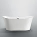 Bellaterra Home Bergamo 67" x 30" Glossy White Oval Acrylic Freestanding Double Slipper Soaking Bathtub - Luxe Vanity & Tub