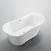 Bellaterra Home Bergamo 67" x 30" Glossy White Oval Acrylic Freestanding Double Slipper Soaking Bathtub - Luxe Vanity & Tub