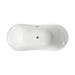 Bellaterra Home Bergamo 67" x 30" Glossy White Oval Acrylic Freestanding Double Slipper Soaking Bathtub - Luxe Vanity & Tub