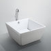 Bellaterra Home Bologna 47" x 24" Glossy White Square Acrylic Freestanding Soaking Bathtub - Luxe Vanity & Tub