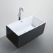 Bellaterra Home Brindisi 59" x 24" Glossy Black Rectangle Acrylic Freestanding Soaking Bathtub - Luxe Vanity & Tub