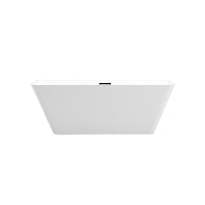 Bellaterra Home Brussels 67" x 24" Glossy White Rectangle Acrylic Freestanding Soaking Bathtub - Luxe Vanity & Tub