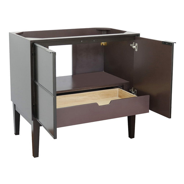 Bellaterra Home Cafe 36" 2-Door 1-Drawer Cappuccino Freestanding Vanity Base - Luxe Vanity & Tub