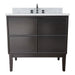 Bellaterra Home Cafe 37" 2-Door 1-Drawer Cappuccino Freestanding Vanity Set With Ceramic Undermount Oval Sink and Gray Granite Top - Luxe Vanity & Tub