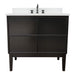 Bellaterra Home Cafe 37" 2-Door 1-Drawer Cappuccino Freestanding Vanity Set With Ceramic Undermount Oval Sink and White Quartz Top - Luxe Vanity & Tub