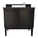 Bellaterra Home Cafe 37" 2-Door 1-Drawer Cappuccino Freestanding Vanity Set With Ceramic Vessel Sink and Black Galaxy Top - Luxe Vanity & Tub