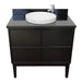 Bellaterra Home Cafe 37" 2-Door 1-Drawer Cappuccino Freestanding Vanity Set With Ceramic Vessel Sink and Black Galaxy Top - Luxe Vanity & Tub