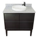 Bellaterra Home Cafe 37" 2-Door 1-Drawer Cappuccino Freestanding Vanity Set With Ceramic Vessel Sink and Gray Granite Top - Luxe Vanity & Tub