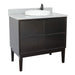 Bellaterra Home Cafe 37" 2-Door 1-Drawer Cappuccino Freestanding Vanity Set With Ceramic Vessel Sink and Gray Granite Top - Luxe Vanity & Tub