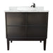 Bellaterra Home Cafe 37" 2-Door 1-Drawer Cappuccino Freestanding Vanity Set With Ceramic Vessel Sink and White Carrara Marble Top - Luxe Vanity & Tub