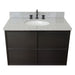 Bellaterra Home Cafe 37" 2-Door 1-Drawer Cappuccino Wall-Mount Vanity Set With Ceramic Undermount Oval Sink and Gray Granite Top - Luxe Vanity & Tub