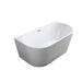 Bellaterra Home Calabria 59" x 24" Glossy White Oval Acrylic Freestanding Soaking Bathtub - Luxe Vanity & Tub