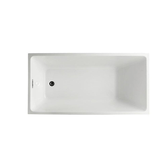 Bellaterra Home Catania 67" x 24" Glossy White Rectangle Acrylic Freestanding Slipper Soaking Bathtub - Luxe Vanity & Tub