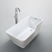 Bellaterra Home Florence 59" x 24" Glossy White Rectangle Acrylic Freestanding Soaking Bathtub - Luxe Vanity & Tub