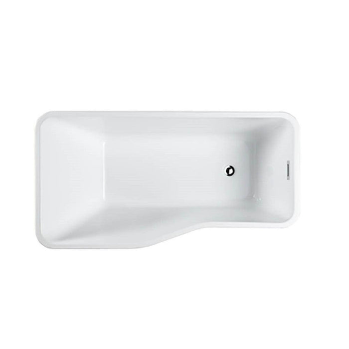 Bellaterra Home Florence 59" x 24" Glossy White Rectangle Acrylic Freestanding Soaking Bathtub - Luxe Vanity & Tub