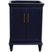 Bellaterra Home Forli 24" 2-Door 1-Drawer Blue Freestanding Vanity Base