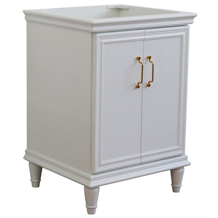 Bellaterra Home Forli 24" 2-Door 1-Drawer White Freestanding Vanity Base - Luxe Vanity & Tub