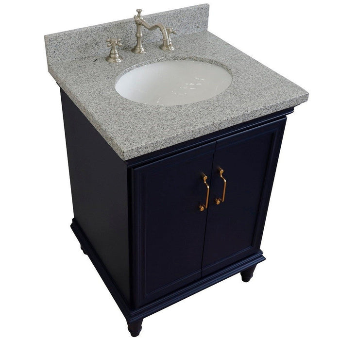 Bellaterra Home Forli 25" 2-Door 1-Drawer Blue Freestanding Vanity Set - Luxe Vanity & Tub