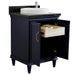 Bellaterra Home Forli 25" 2-Door 1-Drawer Blue Freestanding Vanity Set With Ceramic Vessel Sink And Black Galaxy Granite Top - Luxe Vanity & Tub