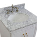 Bellaterra Home Forli 25" 2-Door 1-Drawer White Freestanding Vanity Set With Ceramic Undermount Oval Sink And White Carrara Marble Top - Luxe Vanity & Tub