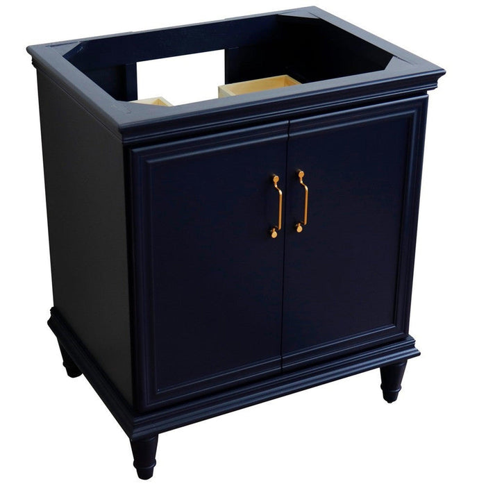 Bellaterra Home Forli 30" 2-Door 1-Drawer Blue Freestanding Vanity Base - Luxe Vanity & Tub