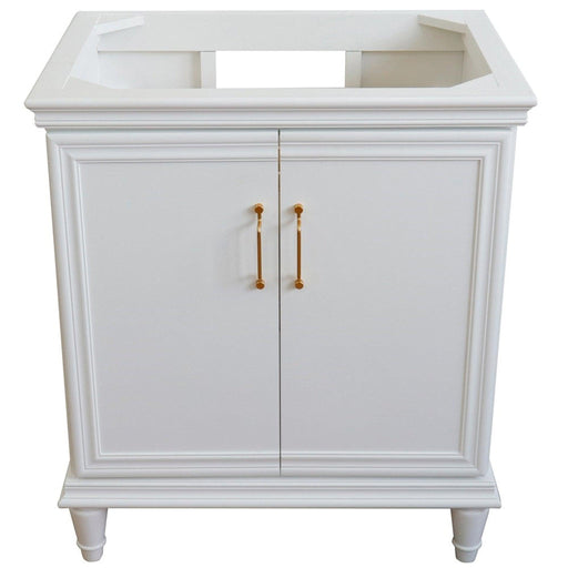 Bellaterra Home Forli 30" 2-Door 1-Drawer White Freestanding Vanity Base - Luxe Vanity & Tub