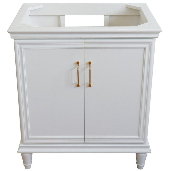 Bellaterra Home Forli 30" 2-Door 1-Drawer White Freestanding Vanity Base - Luxe Vanity & Tub